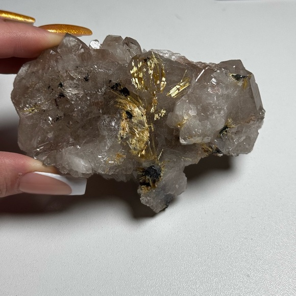 Stunning Smokey Quartz Hematite Gold Rutile Raw Mineral   🇧🇷 Collectors Piece - Picture 7 of 12